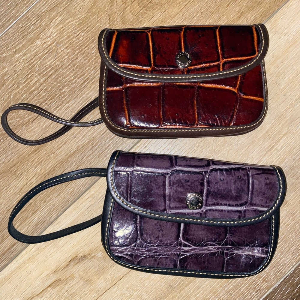 Dooney & Bourke Croc Embossed Leather Wristlet 🐊👛